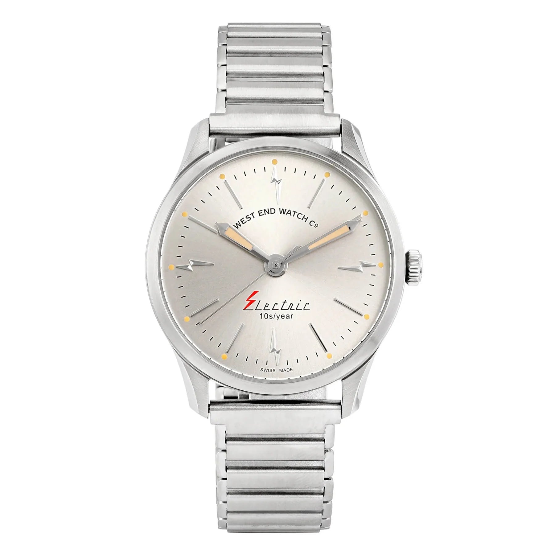 West End Electric Quartz Silver Dial Stainless Steel Men's  Watch