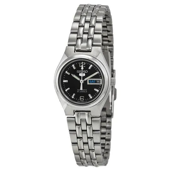 Seiko 5 SYMK33 21 Jewels Automatic Black Dial Stainless Steel Ladies Watch
